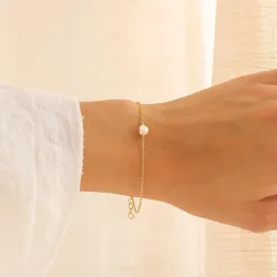 parel armband in verguld sterlingzilver