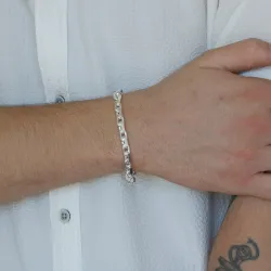 BNH Anker facet armband in zilver 17 cm x 5,7 mm