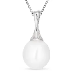 parel hanger met ketting in zilver