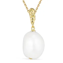 parel hanger met ketting in verguld sterlingzilver