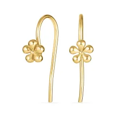 bloem oorhaakjes in verguld zilver - Mix & Match