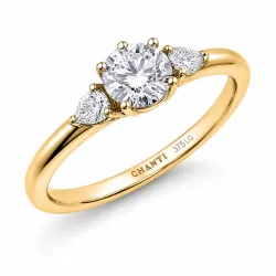 lab grown diamant ring in 9 karaat goud 0,50 ct 0,20 ct