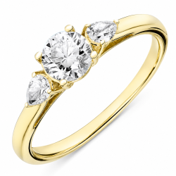lab grown diamant ring in 9 karaat goud 0,50 ct 0,20 ct