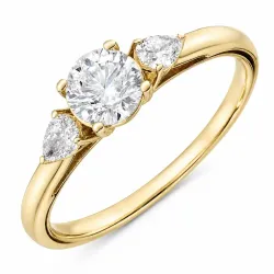lab grown diamant ring in 9 karaat goud 0,50 ct 0,20 ct