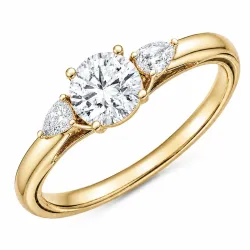 lab grown diamant ring in 9 karaat goud 0,50 ct 0,20 ct
