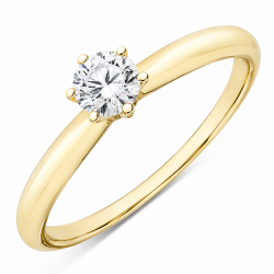 0,30 ct lab grown diamant solitaire ring in 9 karaat goud 0,30 ct