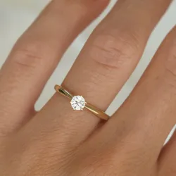 0,30 ct lab grown diamant solitaire ring in 9 karaat goud 0,30 ct