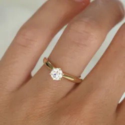 0,50 ct lab grown diamant solitaire ring in 9 karaat goud 0,50 ct
