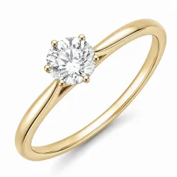 0,50 ct lab grown diamant solitaire ring in 9 karaat goud 0,50 ct