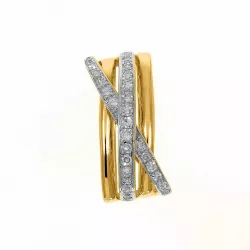 Abstract diamant hanger in 14 caraat goud 0,18 ct
