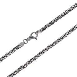 Leuk koningsketting in geoxideerd sterlingzilver 50 cm x 3,7 mm