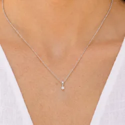 0,10 ct lab grown diamant solitaire hanger in zilver