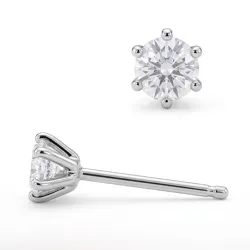 2 x 0,10 ct solitaire oorbel in zilver met lab grown diamant (HPHT) 