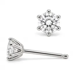 2 x 0,10 ct solitaire oorbel in zilver met lab grown diamant (HPHT) 