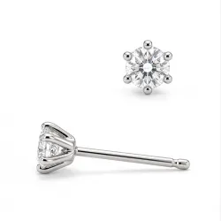 2 x 0,05 ct solitaire oorbel in zilver met lab grown diamant (HPHT) 