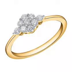 diamant ring in 14 karaat goud 0,35 ct