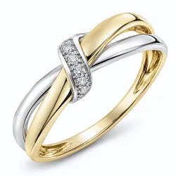 lab grown diamant ring in 9 karaat goud-en witgoud 0,03 ct