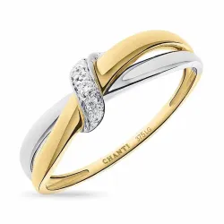 lab grown diamant ring in 9 karaat goud-en witgoud 0,03 ct