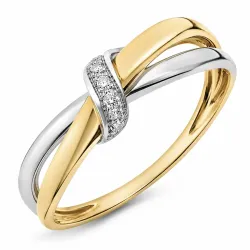 lab grown diamant ring in 9 karaat goud-en witgoud 0,03 ct