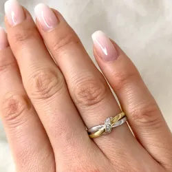 lab grown diamant ring in 9 karaat goud-en witgoud 0,03 ct