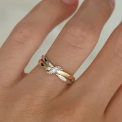 lab grown diamant ring in 9 karaat goud-en witgoud 0,03 ct