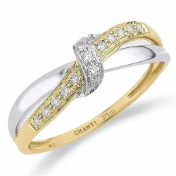 lab grown diamant ring in 9 karaat goud-en witgoud 0,10 ct