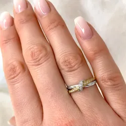 lab grown diamant ring in 9 karaat goud-en witgoud 0,10 ct