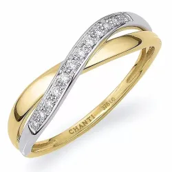 lab grown diamant ring in 9 karaat goud-en witgoud 0,08 ct