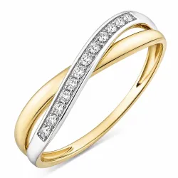 lab grown diamant ring in 9 karaat goud-en witgoud 0,08 ct