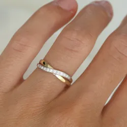 lab grown diamant ring in 9 karaat goud-en witgoud 0,08 ct