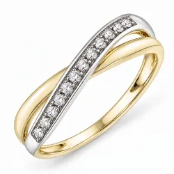 lab grown diamant ring in 9 karaat goud-en witgoud 0,08 ct