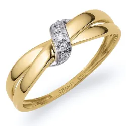 lab grown diamant ring in 9 karaat goud-en witgoud 0,03 ct
