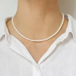 38 cm parel snoer met zoetwaterparel.