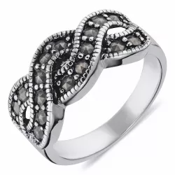 kristal ring in zilver