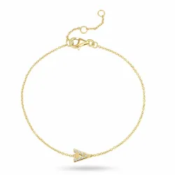 letter a zirkoon armband in verguld sterlingzilver