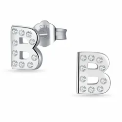 letter b oorsteker in zilver - My Letter