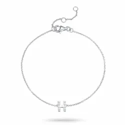 letter h zirkoon armband in zilver - My Letter
