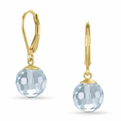 blauwe Glas oorbellen in verguld zilver - Loom Stones