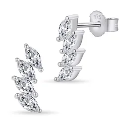 zirkoon oorbellen in zilver