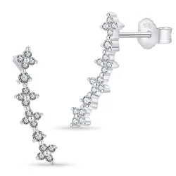 zirkoon oorbellen in zilver
