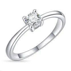 zirkoon solitaire ring in zilver