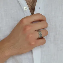 Herenring in geoxideerd sterlingzilver