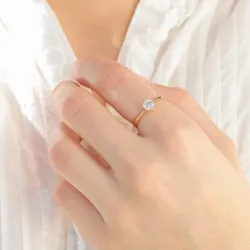 Solitaire ring in 8 karaat goud