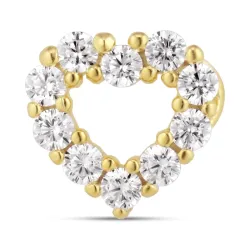 hart witte zirkoon hanger in verguld sterlingzilver