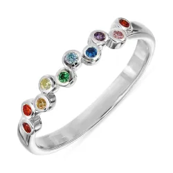 veelkleurig zirkoon ring in zilver - Bubbly Twist