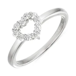 hart zirkoon ring in zilver