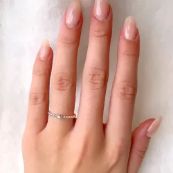 bolletje zirkoon ring in zilver