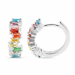 15,5 mm multikleurige creool in zilver