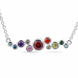 veelkleurig ketting in zilver - Bubbly Twist