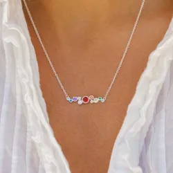 veelkleurig ketting in zilver - Bubbly Twist